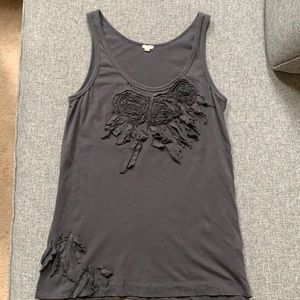 Jcrew Gray Beaded Tank Top